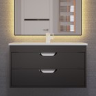 Тумба с раковиной Uperwood Modul 80 см, подвесная, матовая, чёрная - Фото 1