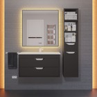 Тумба с раковиной Uperwood Modul 80 см, подвесная, матовая, чёрная - Фото 9