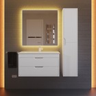 Тумба с раковиной Uperwood Modul 80 см, подвесная, глянцевая, белая - Фото 12
