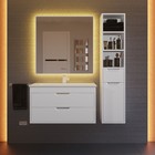 Тумба с раковиной Uperwood Modul 80 см, подвесная, глянцевая, белая - Фото 3