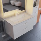 Тумба с раковиной Uperwood Modul 80 см, подвесная, глянцевая, белая - Фото 9