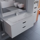 Тумба с раковиной Uperwood Modul 100 см, подвесная, матовая, белая, графит - Фото 6