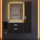 Тумба с раковиной Uperwood Modul 65 см, подвесная, матовая, чёрная - Фото 6