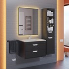 Тумба с раковиной Uperwood Modul 65 см, подвесная, матовая, чёрная - Фото 7