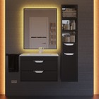 Тумба с раковиной Uperwood Modul 65 см, подвесная, матовая, чёрная - Фото 10