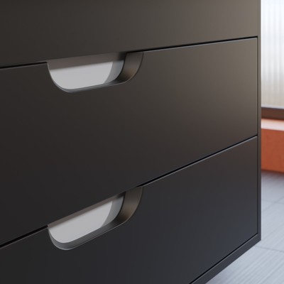 Тумба подвесная Uperwood, с раковиной Uperwood Modul 100, цвет чёрный матовый