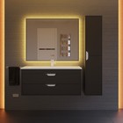 Тумба с раковиной Uperwood Modul 100 см, подвесная, матовая, чёрная - Фото 12