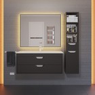 Тумба с раковиной Uperwood Modul 100 см, подвесная, матовая, чёрная - Фото 13