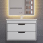 Тумба с раковиной Uperwood Modul 65 см, подвесная, матовая, белая/графит - Фото 1