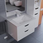 Тумба с раковиной Uperwood Modul 65 см, подвесная, матовая, белая/графит - Фото 3