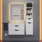 Тумба с раковиной Uperwood Modul 65 см, подвесная, матовая, белая/графит - Фото 5