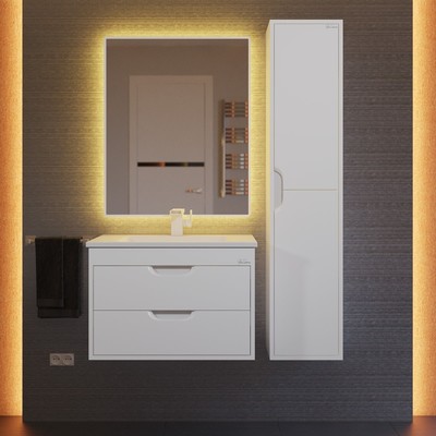 Тумба подвесная Uperwood, с раковиной Uperwood Modul 65, цвет белый матовый
