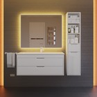 Тумба с раковиной Uperwood Modul 100 см, подвесная, глянцевая, белая - Фото 4