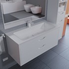 Тумба с раковиной Uperwood Modul 100 см, подвесная, глянцевая, белая - Фото 6