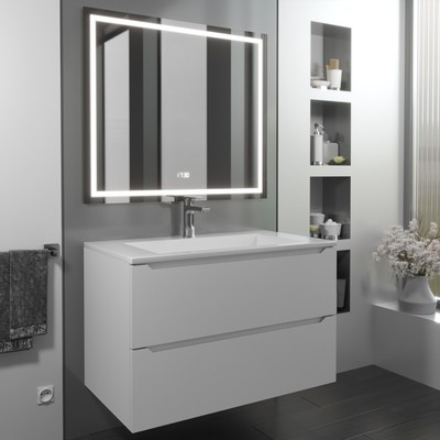 Тумба подвесная Uperwood, с раковиной Uperwood Next 80, цвет белый матовый