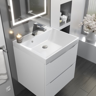 Тумба подвесная Uperwood, с раковиной Uperwood Tanos 50 см, цвет белый