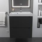 Тумба подвесная Uperwood, с раковиной Uperwood Tanos 50, цвет чёрный - Фото 3