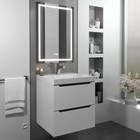 Тумба с раковиной Uperwood Tanos 50 см, подвесная, белая/графит - Фото 1