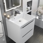 Тумба с раковиной Uperwood Tanos 50 см, подвесная, белая/графит - Фото 2