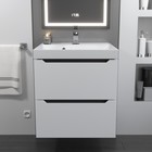 Тумба с раковиной Uperwood Tanos 50 см, подвесная, белая/графит - Фото 3
