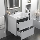Тумба с раковиной Uperwood Tanos 50 см, подвесная, белая/графит - Фото 4
