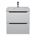 Тумба с раковиной Uperwood Tanos 50 см, подвесная, белая/графит - Фото 5