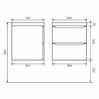 Тумба с раковиной Uperwood Tanos 50 см, подвесная, белая/графит - Фото 7