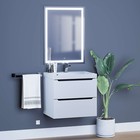 Тумба с раковиной Uperwood Tanos 60 см, подвесная, белая/графит - Фото 5