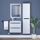 Тумба с раковиной Uperwood Tanos 60 см, подвесная, белая/графит - Фото 6
