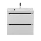 Тумба с раковиной Uperwood Tanos 60 см, подвесная, белая/графит - Фото 8