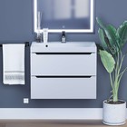 Тумба с раковиной Uperwood Tanos 70 см, подвесная, белая, графит - Фото 1