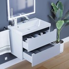 Тумба с раковиной Uperwood Tanos 70 см, подвесная, белая, графит - Фото 3