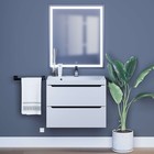 Тумба с раковиной Uperwood Tanos 70 см, подвесная, белая, графит - Фото 4