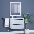 Тумба с раковиной Uperwood Tanos 70 см, подвесная, белая, графит - Фото 5