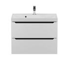 Тумба с раковиной Uperwood Tanos 70 см, подвесная, белая, графит - Фото 8