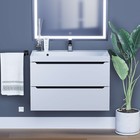 Тумба подвесная Uperwood, с раковиной Uperwood Tanos 80 см, цвет белый/графит - Фото 1