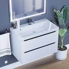 Тумба с раковиной Uperwood Tanos 80 см, подвесная, белая/графит - Фото 2