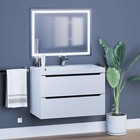 Тумба с раковиной Uperwood Tanos 80 см, подвесная, белая/графит - Фото 3