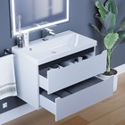 Тумба подвесная Uperwood, с раковиной Uperwood Tanos 80 см, цвет белый/графит - Фото 4