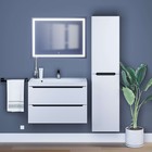 Тумба подвесная Uperwood, с раковиной Uperwood Tanos 80 см, цвет белый/графит - Фото 5