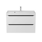 Тумба подвесная Uperwood, с раковиной Uperwood Tanos 80 см, цвет белый/графит - Фото 8