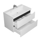 Тумба подвесная Uperwood, с раковиной Uperwood Tanos 80 см, цвет белый/графит - Фото 9