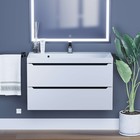 Тумба с раковиной Uperwood Tanos 90 см, подвесная, белая/графит - Фото 1