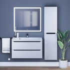 Тумба с раковиной Uperwood Tanos 90 см, подвесная, белая/графит - Фото 6