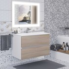 Тумба с раковиной Uperwood Barsa, 70 см, раковина белая, подвесная, белая/дуб сонома - Фото 1