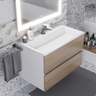 Тумба с раковиной Uperwood Barsa, 70 см, раковина белая, подвесная, белая/дуб сонома - Фото 3