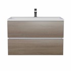 Тумба с раковиной Uperwood Barsa, 70 см, раковина белая, подвесная, белая/дуб сонома - Фото 5