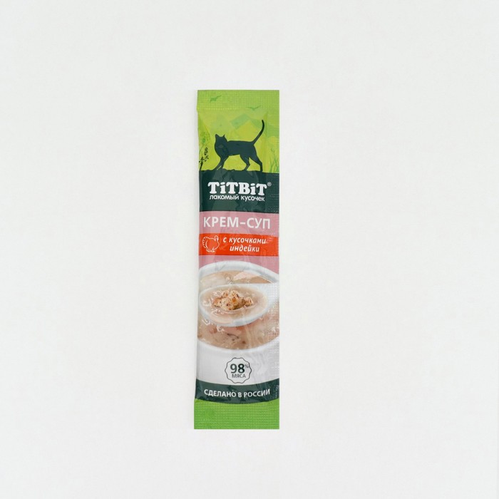 Лакомство крем-суп TitBit для кошек с кусочками индейки, 10 г