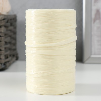 Пряжа "Для вязания мочалок" 100% полипропилен 400м/100±10 гр в форме цилиндра (светло-беж.)
