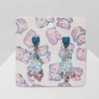 Серьги пластик «Мишки» с сердечками, цвет голубой в серебре - Фото 2
